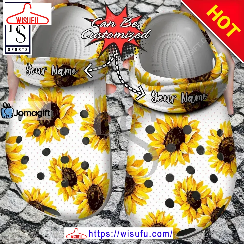 Sun-flower Polka Dots Pattern Clogs Clog Shoes