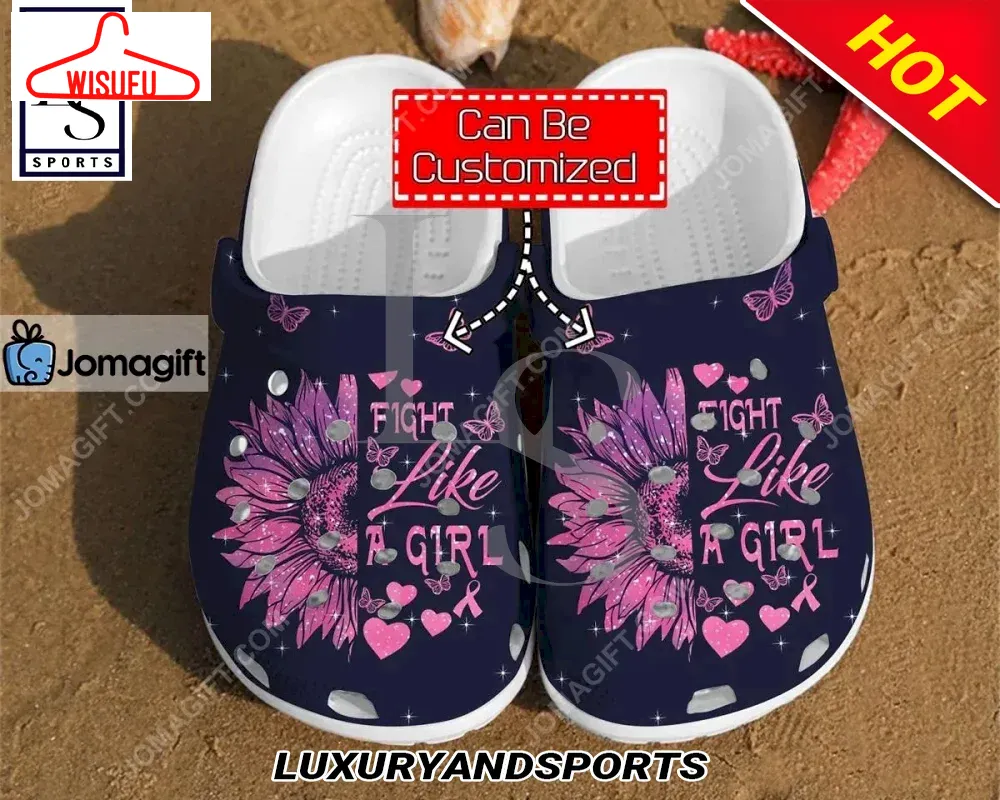 Sunf-lower Fight Like A Girl Sunf-lower Cancer Breast Unisex Clogs Clog Shoes