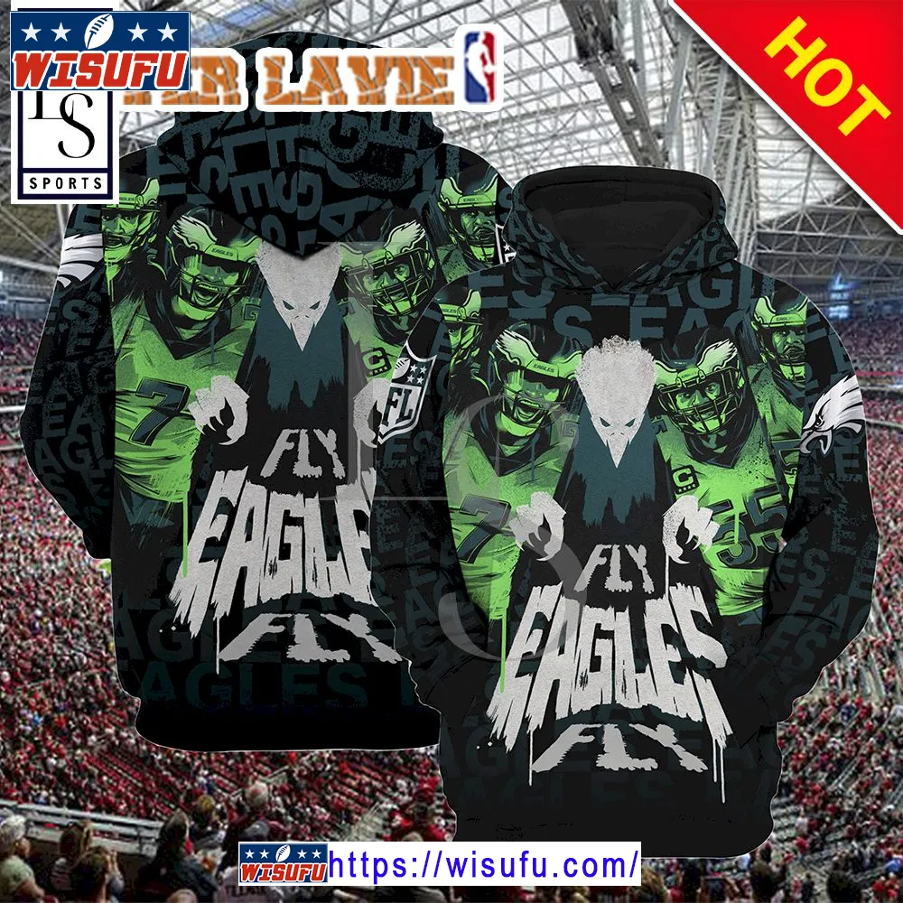 Super Bowl Lvii Champions Fly Eagels Fly Hoodie 3d