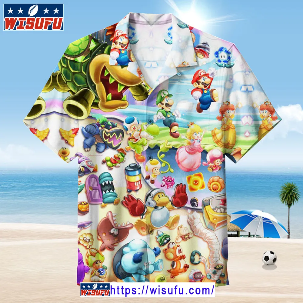 Super Mario -unis-ex Hawaiian Shirt Wisufu28817