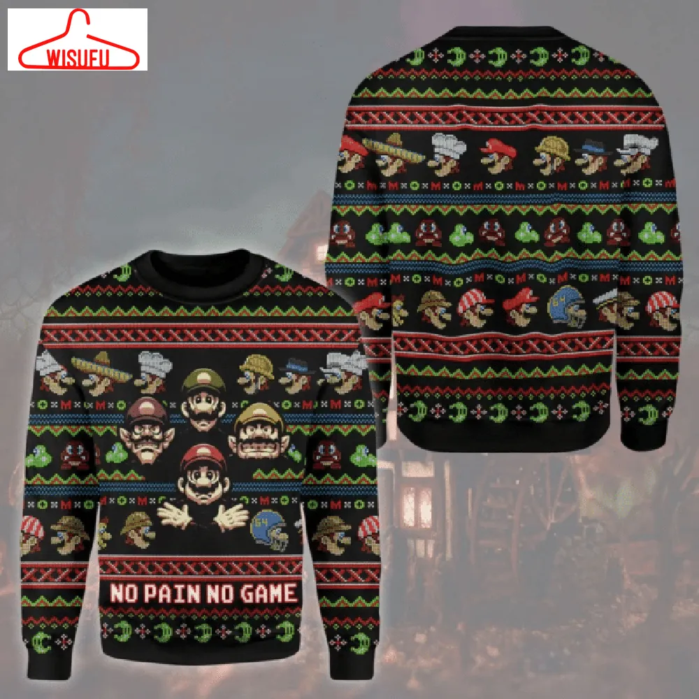 Super Mario Nintendo 2 Ugly Sweater Gifts, Super Mario Nintendo Gift Fan Ugly Sweater