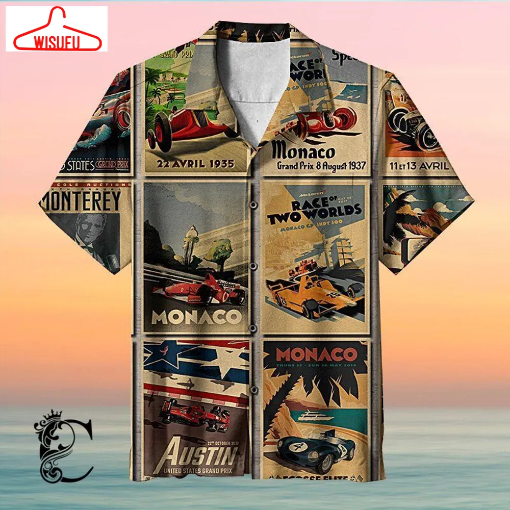 Super Racing Retro Motor Monaco 1937 Old Time Travel -hawaiian Shirt, New Hawaiian Holiday Outfits, New Fashion Gifts