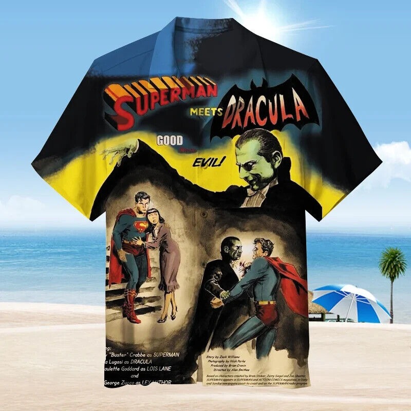 Superman Meets Dracula 3d T -shirt Gift For Mens-5xl Us Size