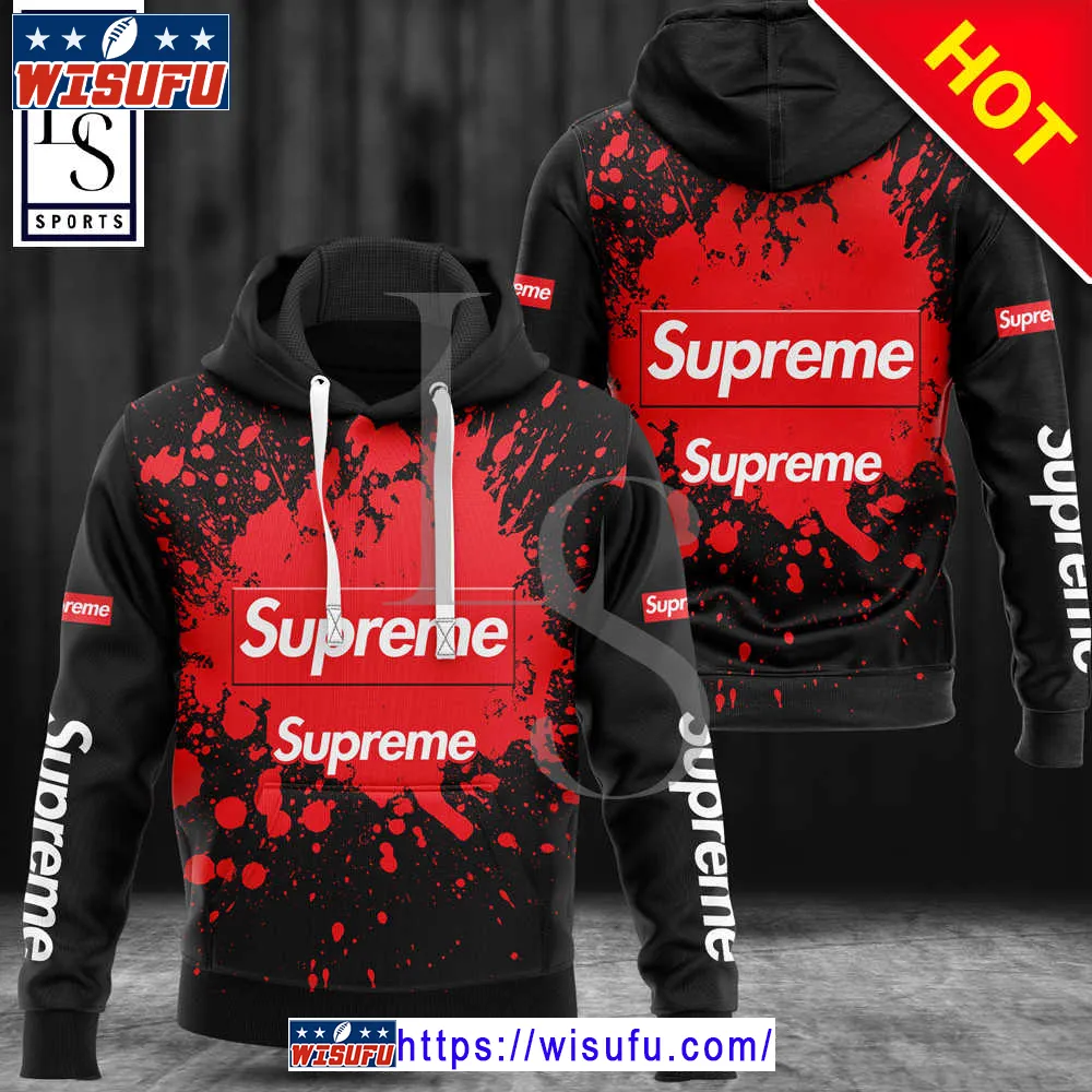 Suprem.e Black Paint Luxur.y Hoodie