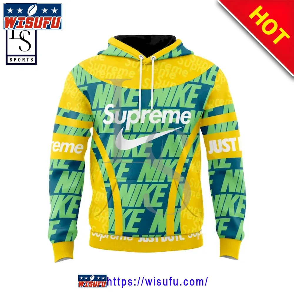 Suprem.e Nik.e Green Yellow Just Do It Unis-ex Luxur.y Hoodie