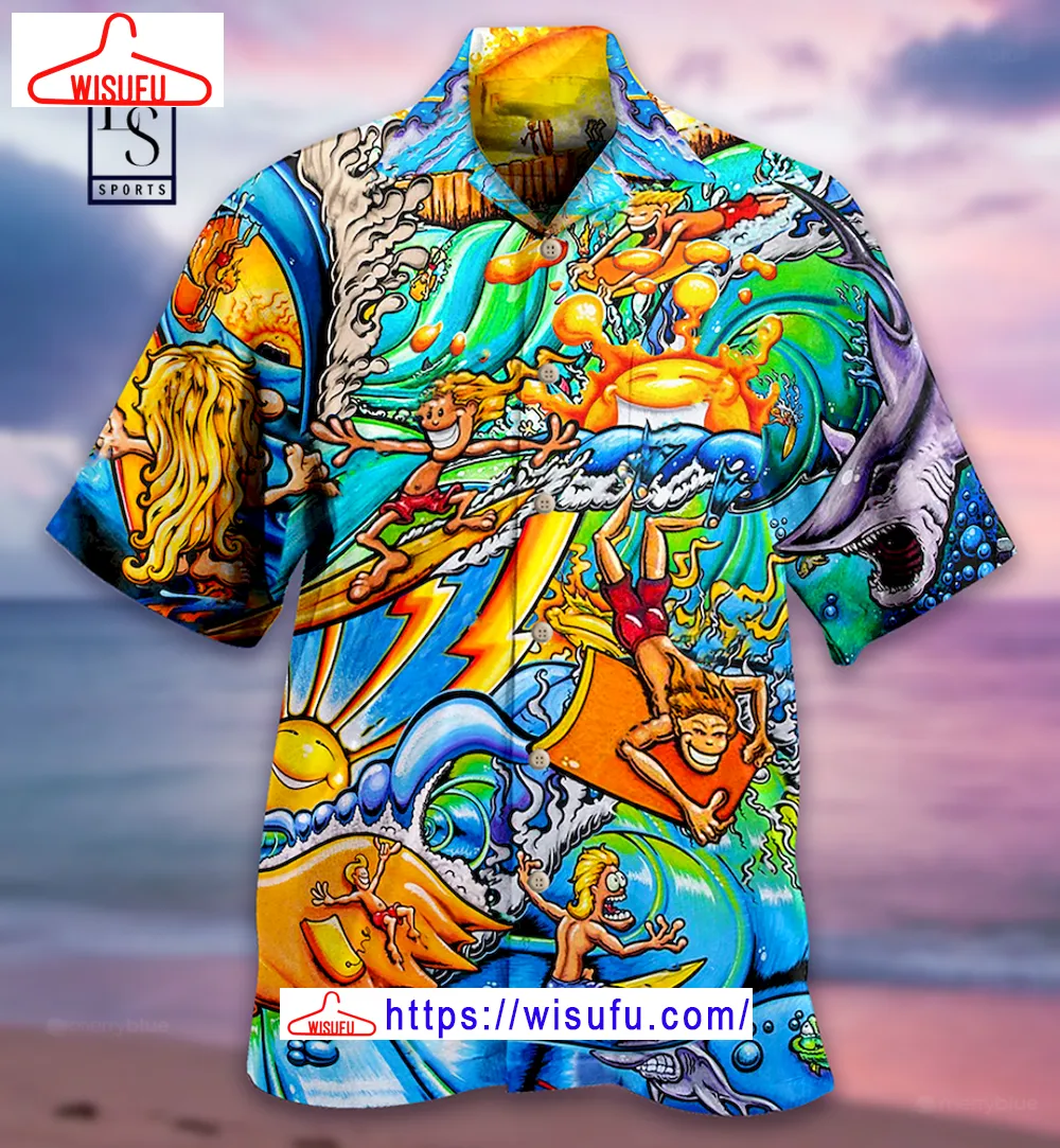 Surfing Happy Life Hawaiian Shirt, New Fashion Gifts