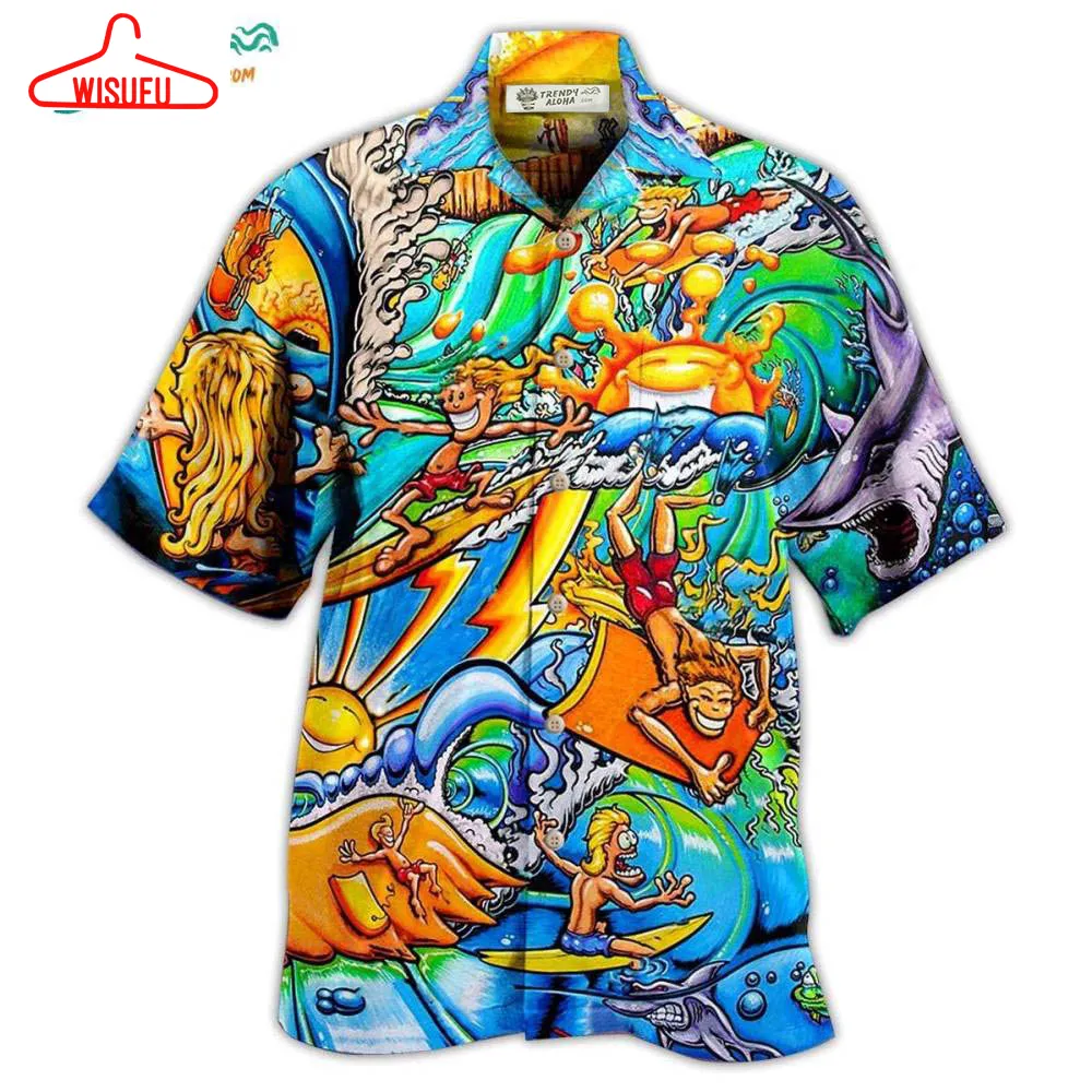 Surfing Happy Life Hawaiian Shirt- Wisufu Aloha