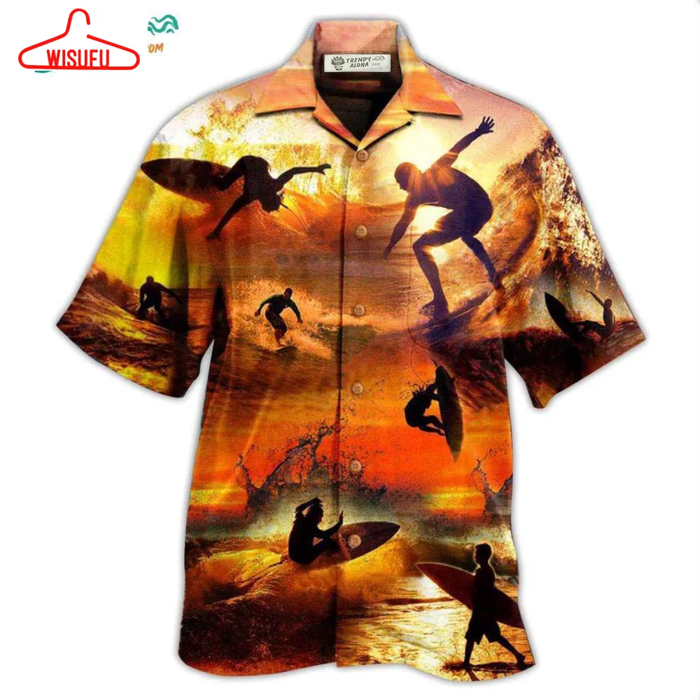 Surfing Is My Therapy Sunset Hawaiian Shirt- Wisufu Aloha