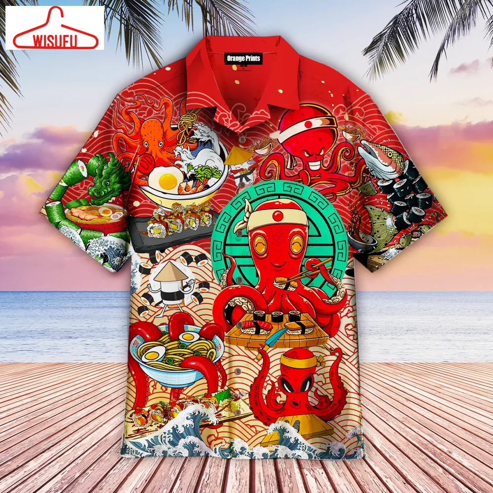 Sushi Octopus Japanese Food Hawaiian Shirt - For Men & Women - New Winter Fashion Shirt Gift For Family, New Fashion Gifts