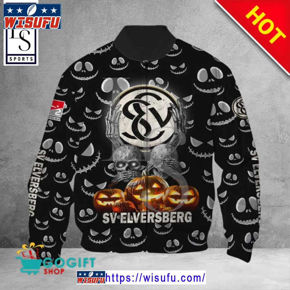 Sv 07 Elversberg Bundesliga Halloween Pumpkin Bomber Jacket