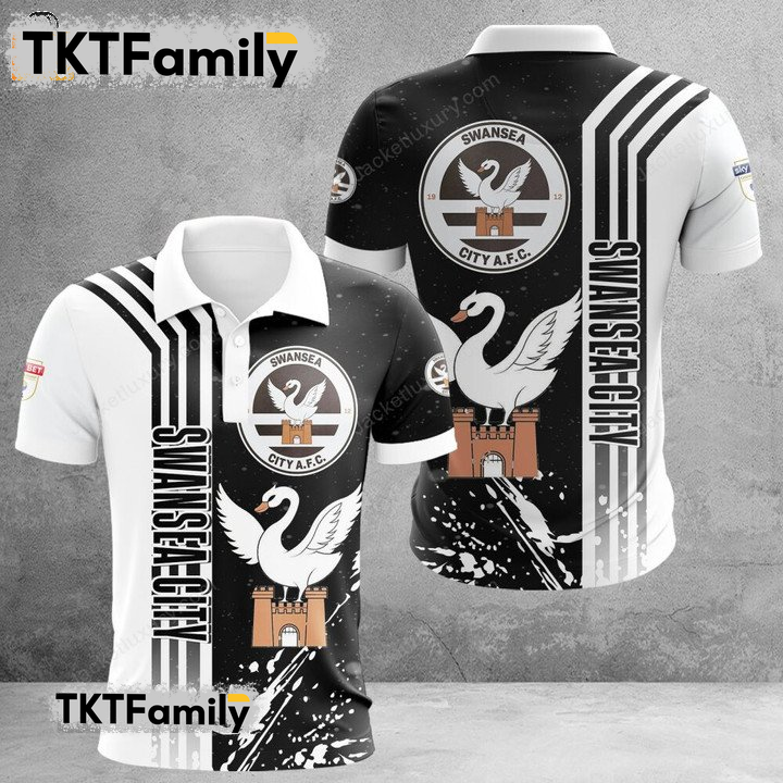 Swansea City A.F.C 3D Polo Shirt TKT Familys