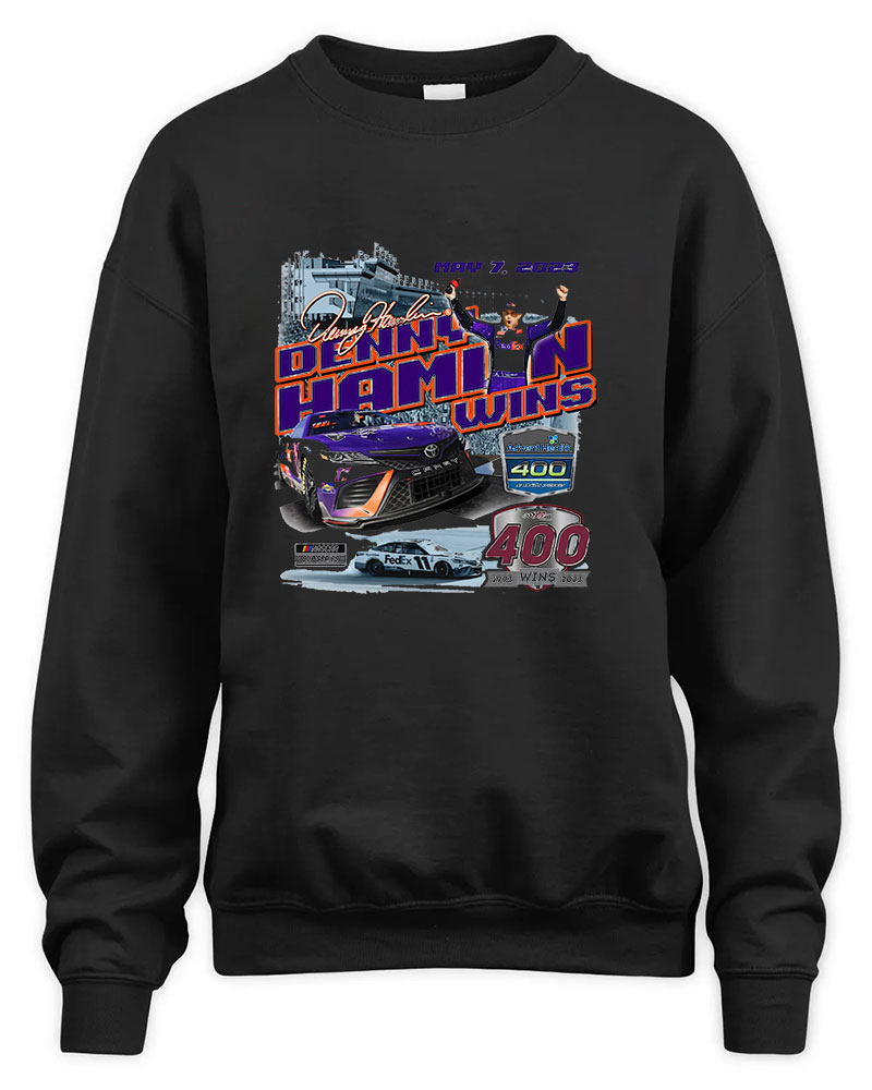 Denny Hamlin AdventHealth 400 Race Winner Graphic Tee Unisex Sweatshirt