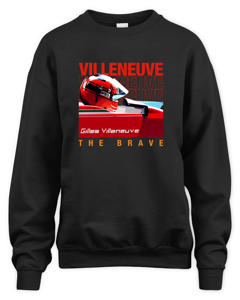 Gilles Villeneuve The Brave Legends Retro Graphic Tee Unisex Sweatshirt