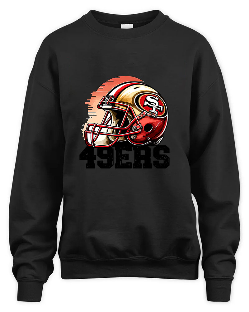 Vintage 49ers Graphic Tee Unisex Sweatshirt-Black