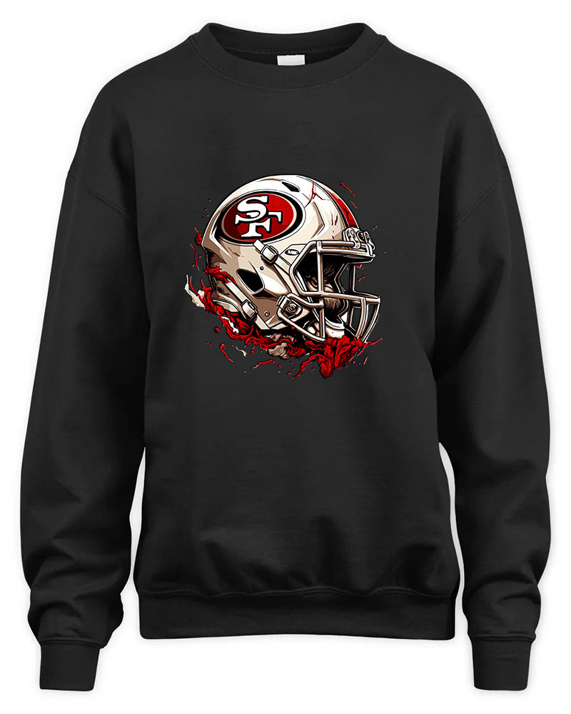 Vintage 49ers Helmet Graphic Tee Unisex Sweatshirt-Black