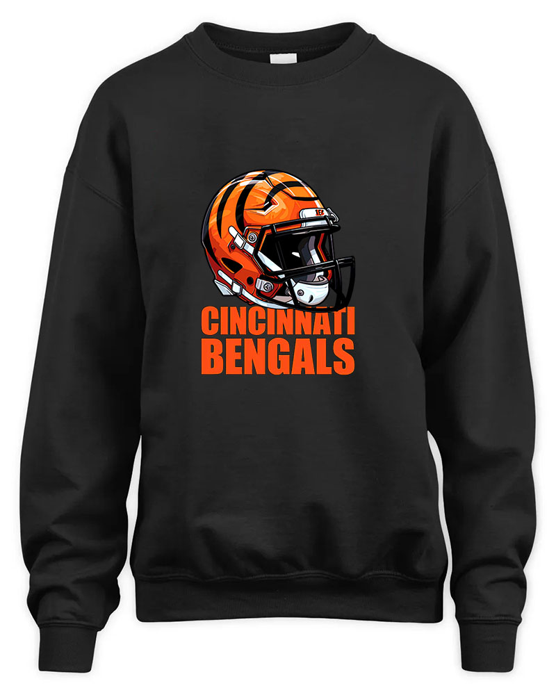 Vintage Bengals Helmet Graphic Tee Unisex Sweatshirt-Black