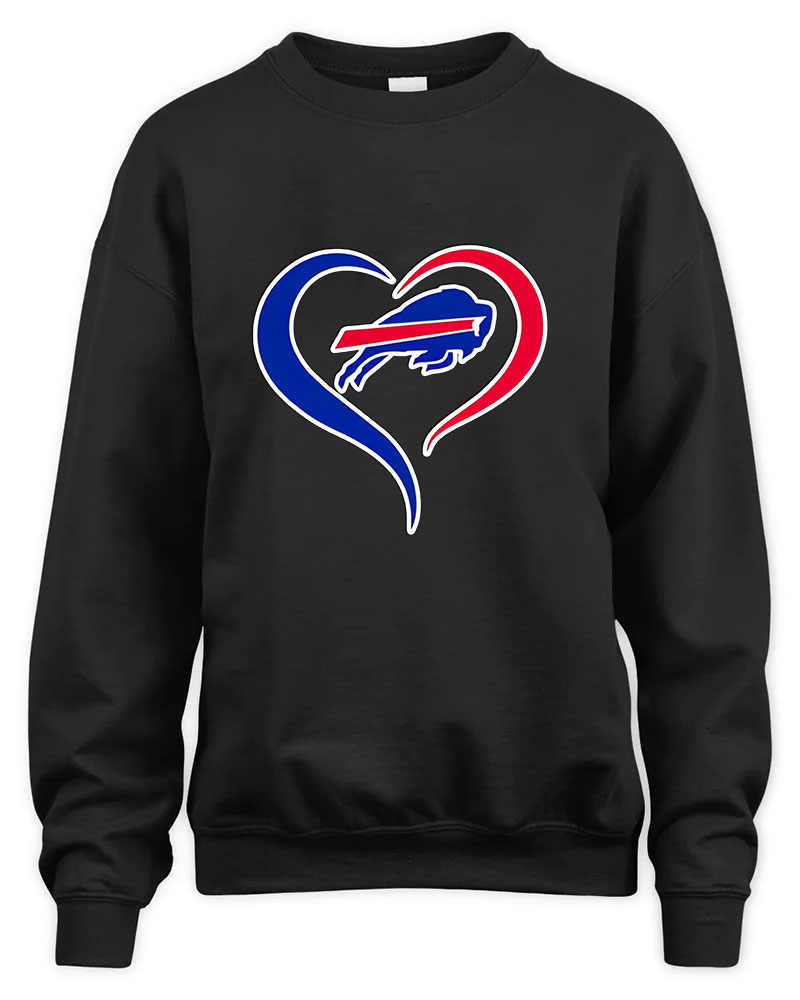 Vintage Bills Love Buffalo Graphic Tee Unisex Sweatshirt-Black