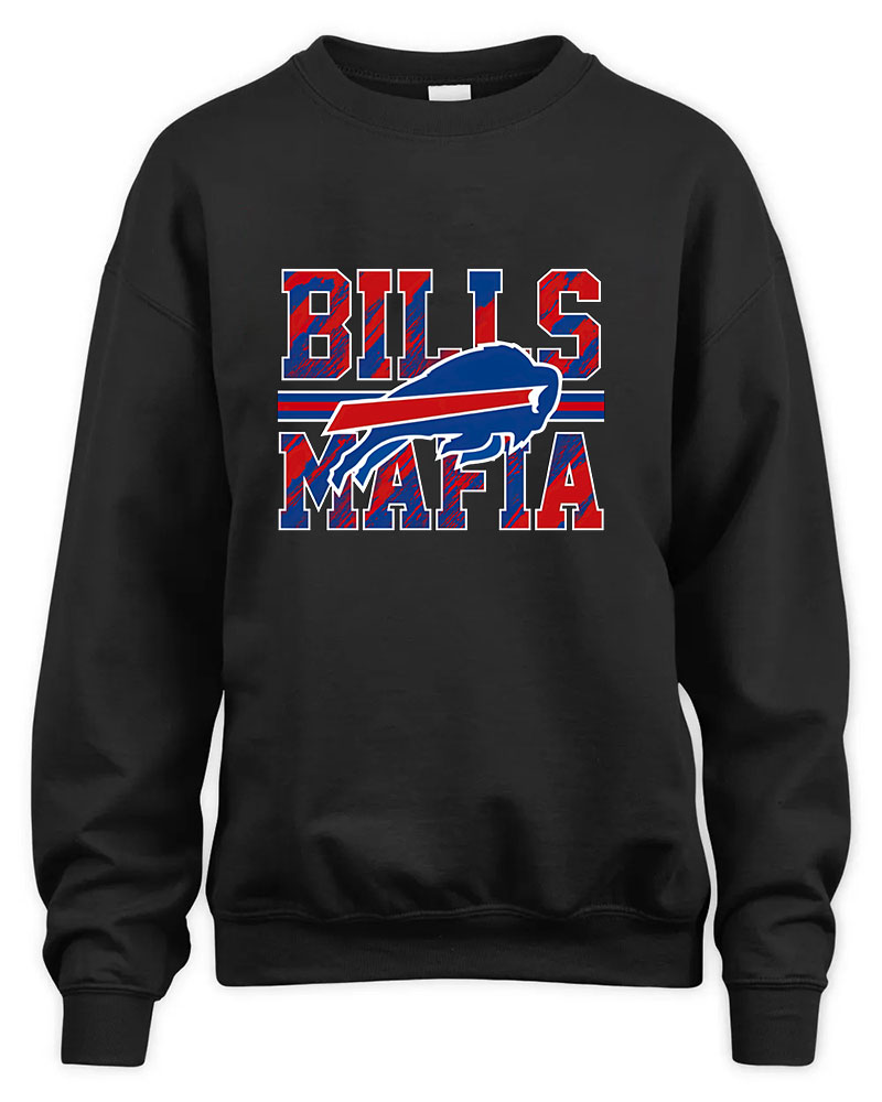 Vintage Buffalo Bills Mafia Graphic Tee Unisex Sweatshirt-Black