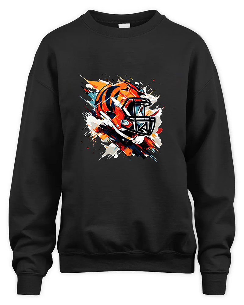 Vintage Cincinnati Bengals Helmet Graphic Tee Unisex Sweatshirt-Black