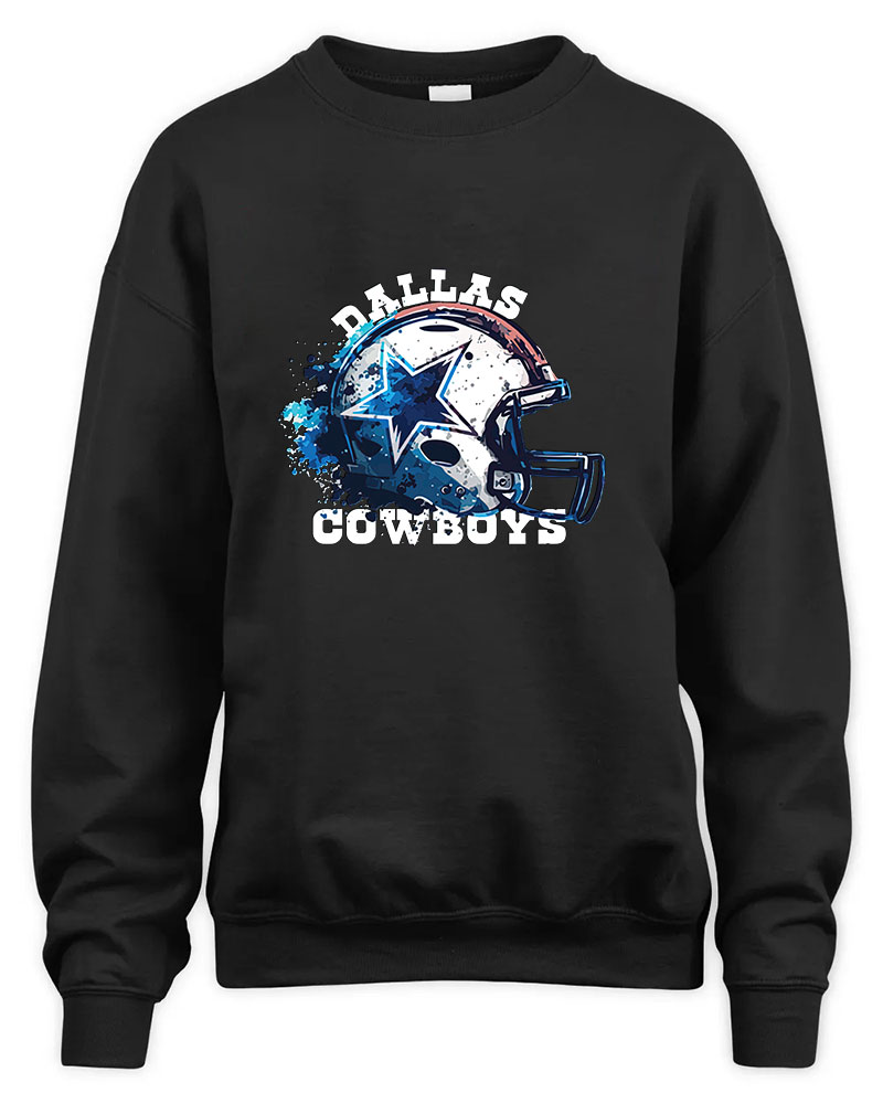 Vintage Cowboys Helmet Graphic Tee Unisex Sweatshirt-Black