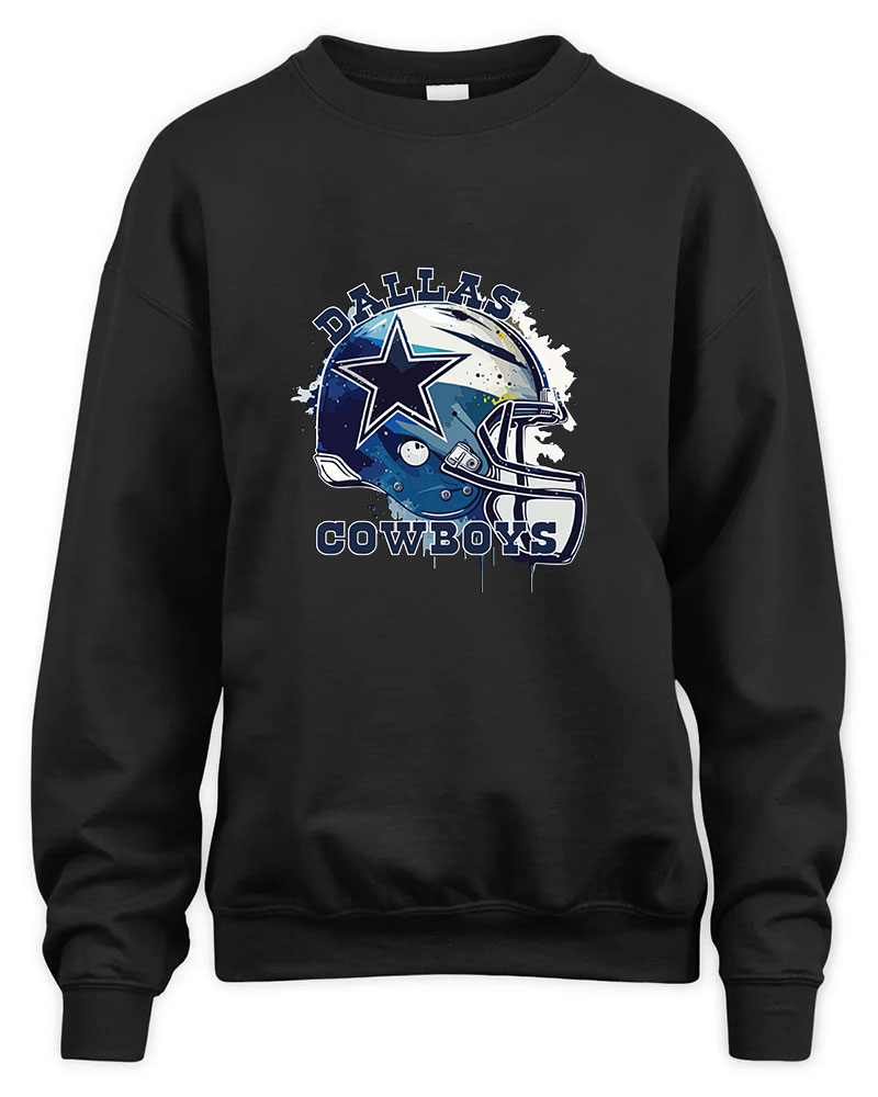 Vintage Dallas Cowboys Helmet Graphic Tee Unisex Sweatshirt-Black