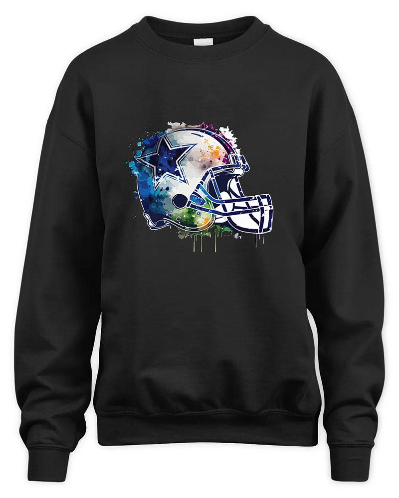 Vintage Dallas Cowboys Helmet Retro Graphic Tee Unisex Sweatshirt-Black