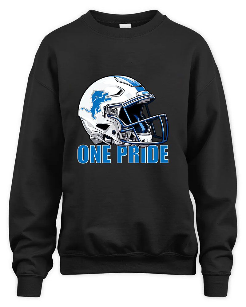 Vintage Detroit Lions Helmet Graphic Tee Unisex Sweatshirt-Black