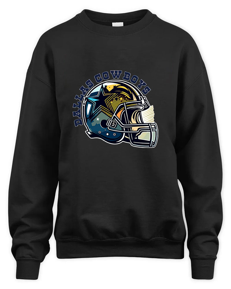 Vintage Go Cowboys Graphic Tee Unisex Sweatshirt-Black