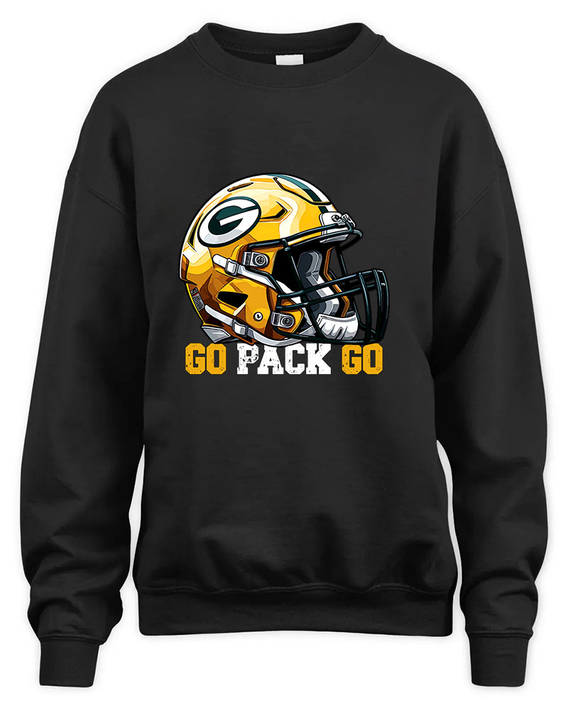 Vintage Go Packers Graphic Tee Unisex Sweatshirt-Black