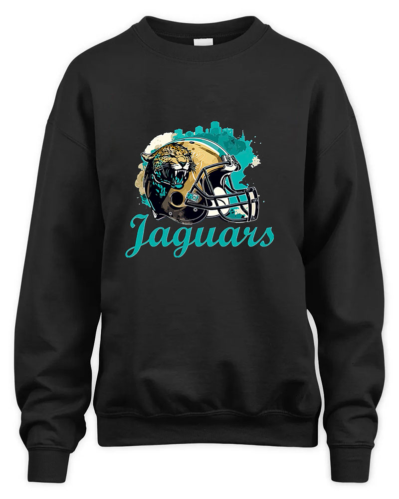 Vintage Jaguars Football Team Graphic Tee Unisex Sweatshirt-Black