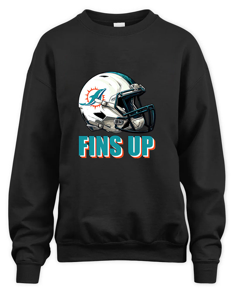 Vintage Miami Dolphins Helmet Graphic Tee Unisex Sweatshirt-Black