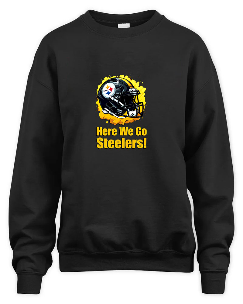 Vintage Pittsburgh Steelers Graphic Tee Unisex Sweatshirt-Black