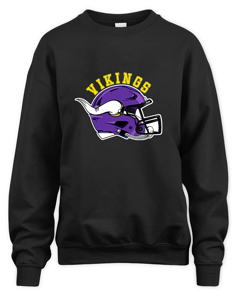 Vintage Vikings Graphic Tee Unisex Sweatshirt-Black