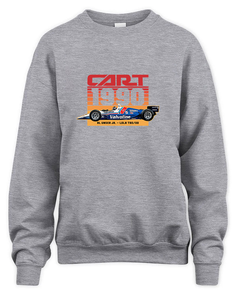 Al Unser Jr 1990 90s Retro Graphic Tee Unisex Sweatshirt-Sport Grey