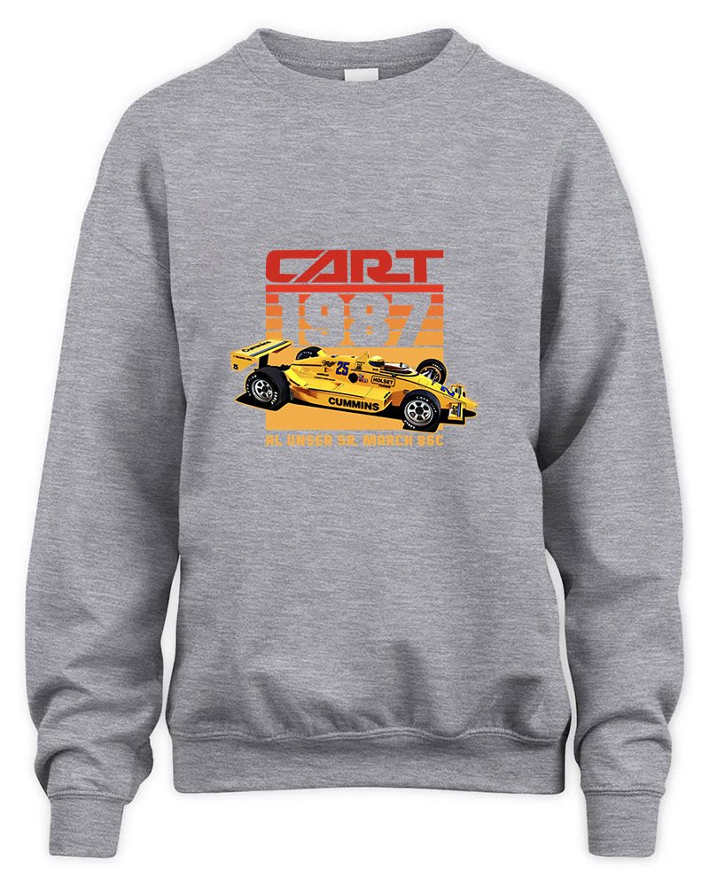 Al Unser Sr 1987 80s Retro Graphic Tee Unisex Sweatshirt-Sport Grey