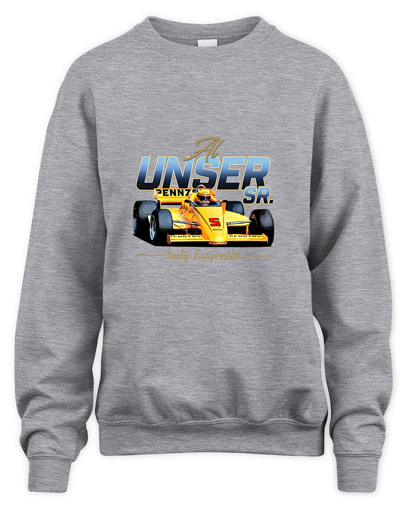 Al Unser Sr Legends 80s Retro Graphic Tee Unisex Sweatshirt-Sport Grey