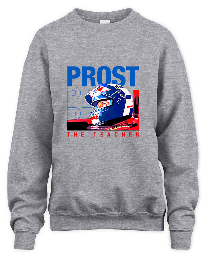 Alain Prost Legend Retro Graphic Tee Unisex Sweatshirt-Sport Grey