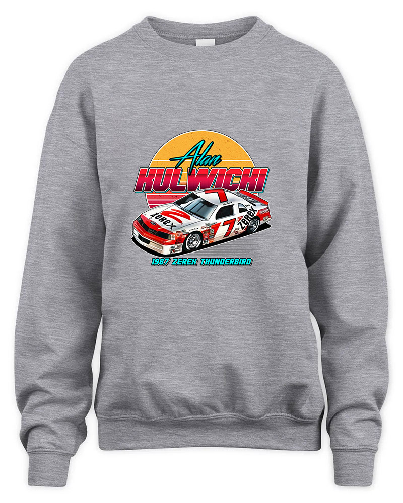 Alan Kulwicki 80s Retro Graphic Tee Unisex Sweatshirt-Sport Grey