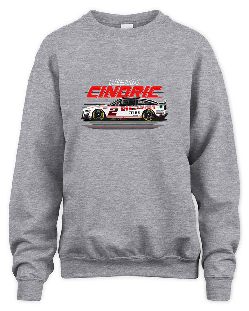 Austin Cindric 2 Mustang Graphic Tee Unisex Sweatshirt-Sport Grey