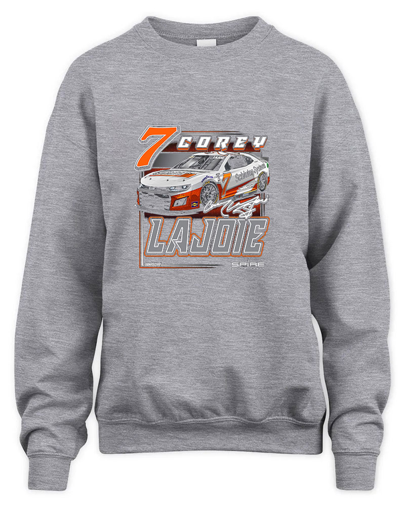 Corey LaJoie Schluter Systems Car Graphic Tee Unisex Sweatshirt-Sport Grey