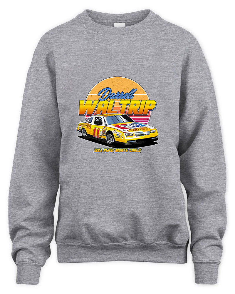 Darrell Waltrip 11 Legend Retro 80s Graphic Tee Unisex Sweatshirt-Sport Grey