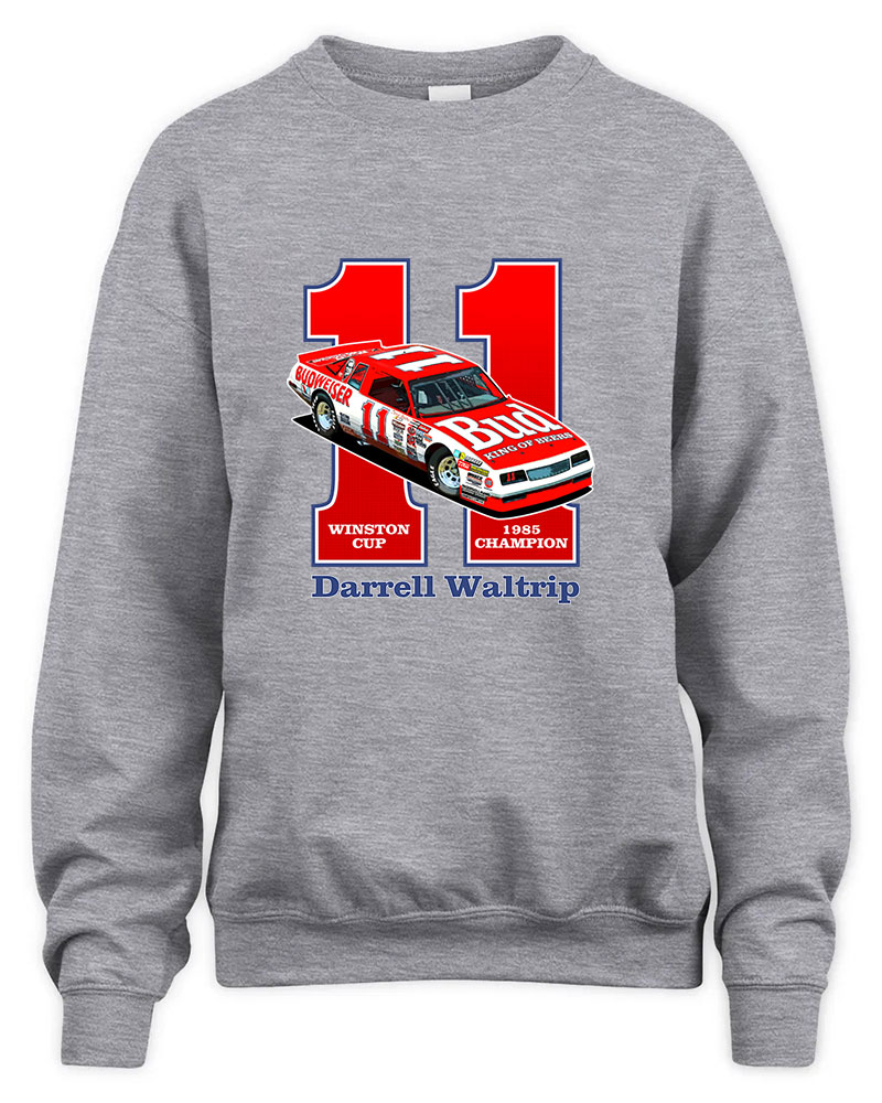 Darrell Waltrip Bud Legend 80s Retro Graphic Tee Unisex Sweatshirt-Sport Grey