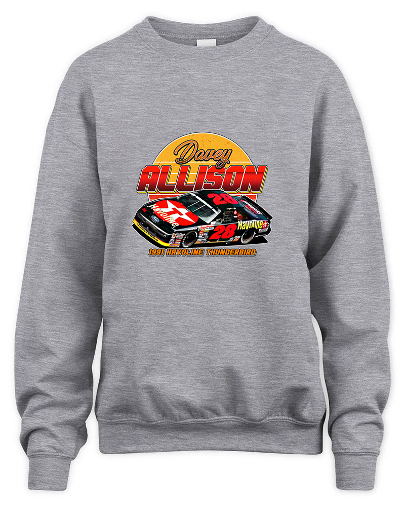 Davey Allison 28 90s Retro Graphic Tee Unisex Sweatshirt-Sport Grey