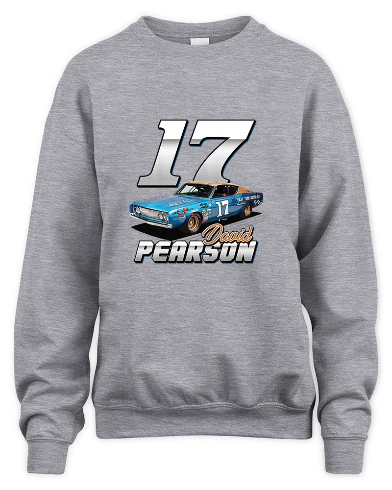 David Pearson 17 Legend 60s Retro Graphic Tee Unisex Sweatshirt-Sport Grey