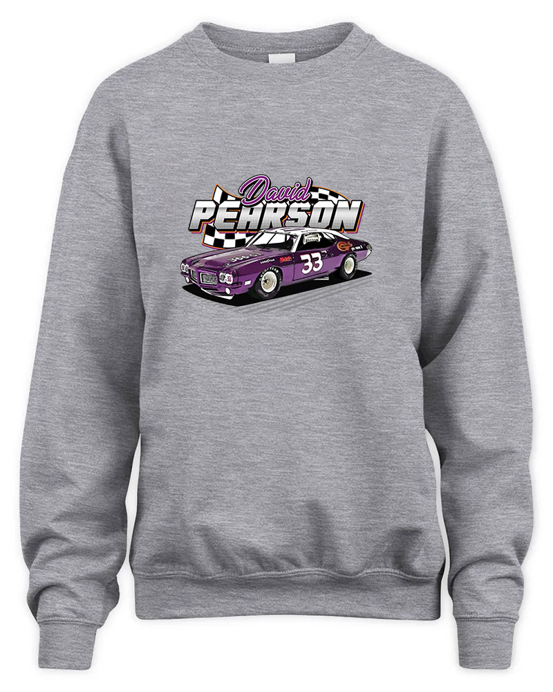 David Pearson 33 GTO Legend 70s Retro Graphic Tee Unisex Sweatshirt-Sport Grey