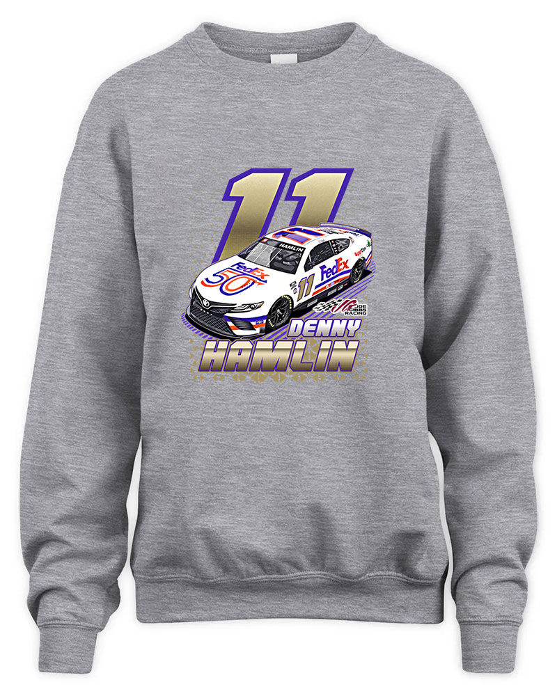 Denny Hamlin 11 Graphic Tee Unisex Sweatshirt-Sport Grey