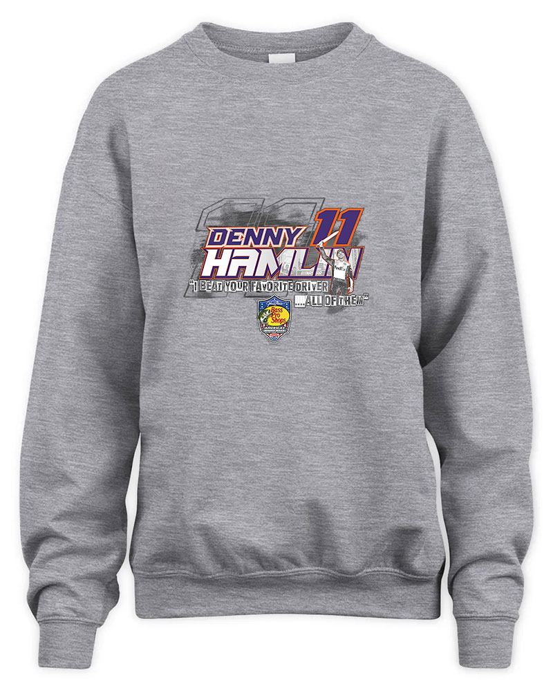 Denny Hamlin Night Race Graphic Tee Unisex Sweatshirt-Sport Grey