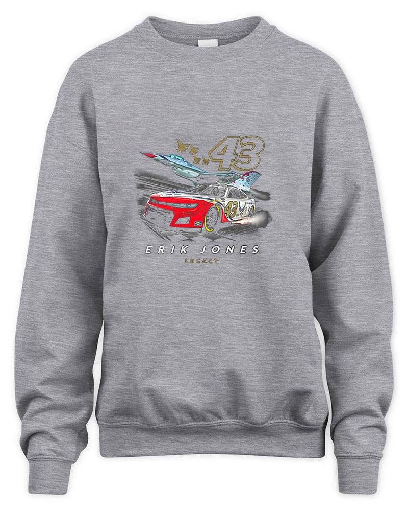 Erik Jones Legacy 43 Air Force Jet Graphic Tee Unisex Sweatshirt-Sport Grey