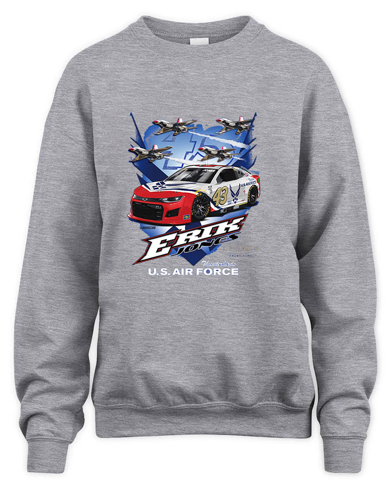 Erik Jones Legacy US Air Force Graphic Tee Unisex Sweatshirt-Sport Grey