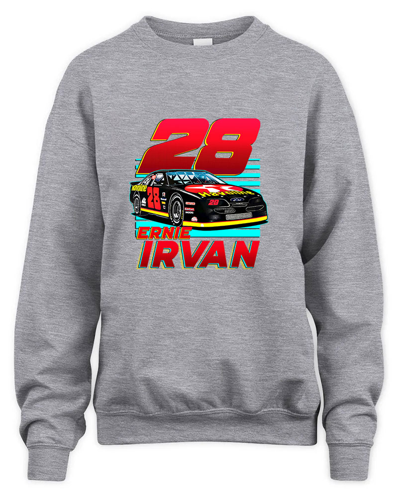 Ernie Irvan 28 90s Retro Graphic Tee Unisex Sweatshirt-Sport Grey